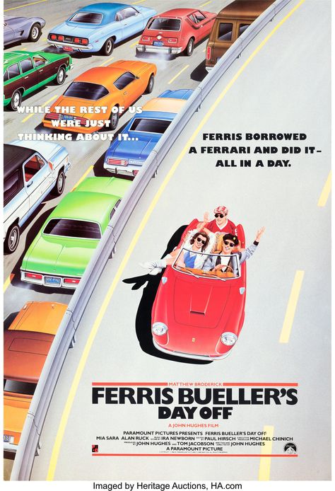 Ferrari 250 Gt California, John Hughes Films, Alan Ruck, Ferris Bueller’s Day Off, Ferris Bueller's Day Off, Ferris Bueller, Classic Poster, Movie Prints, The Windy City