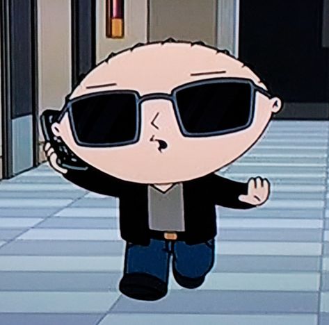 Stewie sunglasses (Family Guy) Cartoon Profile Pics Family Guy, Guy With Sunglasses, Stewie Wallpaper, Family Guy Aesthetic, Stewie Griffin Aesthetic, Guy Cartoon Characters, Stewie Griffin Pfp, Family Guy Wallpaper Aesthetic, Stewie Griffin Wallpapers Aesthetic