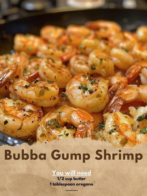 Chad Smith - Bubba Gump Shrimp  Ingredients 1/2 cup butter... Bubba Gump Shrimp Recipe, Tonya Spanglo, Chad Smith, Bubba Gump Shrimp, Shrimp Salad Recipes, Salmon And Shrimp, Large Shrimp, Crab Recipes, Shrimp Recipe