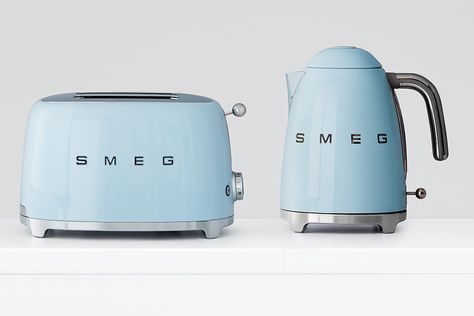 New to Myer: Smeg Smeg Appliances In Kitchen Blue, Smeg Blue Fridge, Blue Smeg, Light Blue Smeg Fridge, 3d Mograph, Smeg Chrome Toaster, Blue Kitchen Appliances, Smeg Kitchen Appliances, Smeg Toaster Blue