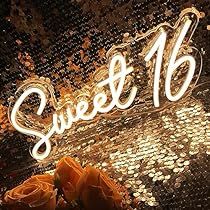 16th Birthday Party Decorations, Sweet 16 Sign, Sweet 16th Birthday, Cafe Pictures, 16th Birthday Decorations, Sweet 16 Birthday Party, Sweet 16 Parties, 16th Birthday Party, Led Neon Lighting