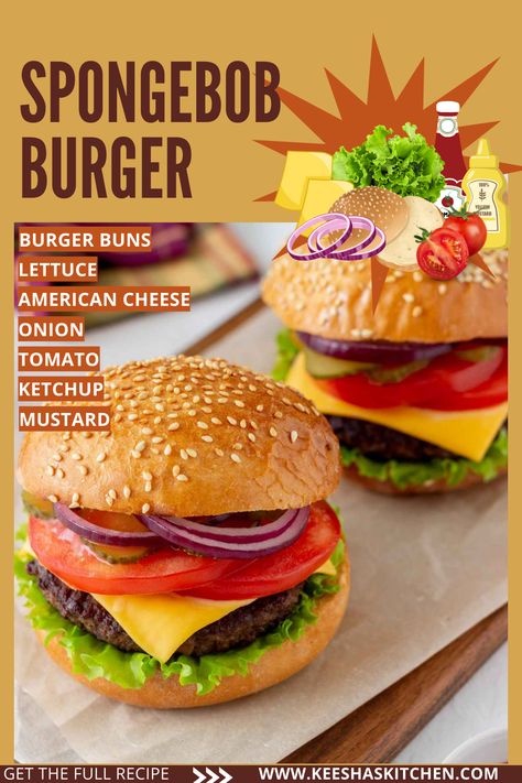 Crabby Patty Secret Formula, Krusty Burger Recipe, Spongebob Burger, Krabby Patty Recipe, Crab Burger, Crabby Patties, Patty Recipe, Krusty Krab, Krabby Patty