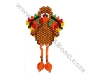 Turkey Beads, Seed Beads Diy, Seed Bead Projects, Beading For Kids, Holiday Beading, Halloween Beads, Brick Stitch Earrings, Seed Bead Patterns, Iron Beads