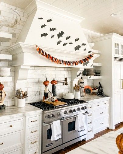 Posts from homewithhollyj | LIKEtoKNOW.it Simple Halloween Decor, Spooky Kitchen, Halloween Kitchen Decor, Halloween Tablescape, Image Halloween, Diy Halloween Decor, Chic Halloween, Kitchen Decor Ideas, Halloween Kitchen