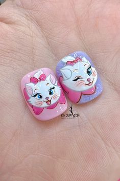 Cute Cartoon Nail Art, Nail Art Designs Cartoon, Cartoon Art Nails, Cartoon Nail Art Designs, Nail Art Cartoon, Mickey Nail, Panda Nail Art, Nail Cartoon, Marie Nails