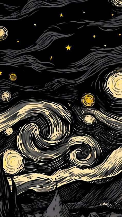 Space Black Wallpaper, Unique Wallpaper Iphone, Unique Wallpapers For Phone, Dark Iphone Wallpaper, Wallpaper Creepy, Iphone Wallpaper Dark, فنسنت فان جوخ, Van Gogh Wallpaper, Unique Iphone Wallpaper