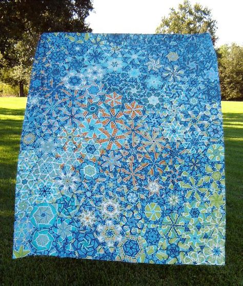 One Block Wonder Quilt, Mosaic Quilt, Quilting Stitches, One Block Wonder, Butterfly Fabric, Kaleidoscope Quilt, Sew Mama Sew, Tumbling Blocks, Place Mats Quilted