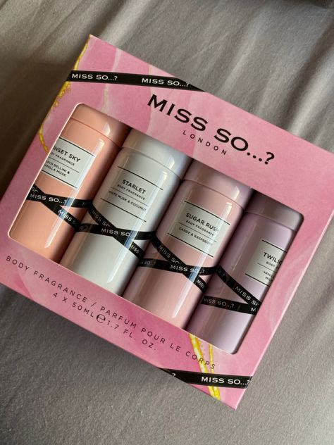 #MissSo #MissSoLondon #BodyFragrance So...? Sprays, Miss So..? Spray, Best Perfume From Miniso, Pink Body Spray, Victoria Secret Spray Set, Facial Skin Care Routine, Dream Gift, Sugar Rush, Perfume Scents