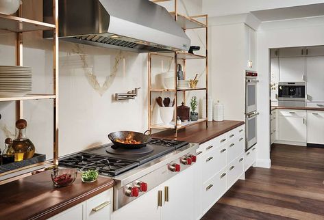 Five Great Kitchens With Wolf Appliances | Clarke Wolf Rangetop, Wolf Kitchen Appliances, Wolf Cooktop, Simple Ceiling Fan, Wolf Kitchen, Wok Burner, Wolf Appliances, Wok Cooking, Range Top