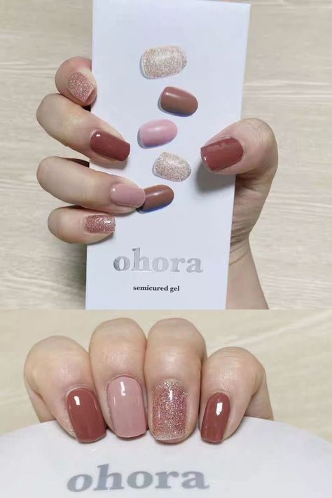 Ohora Semi Cured Gel Nail Strips Simple Home DIY Nail Manicure Fall Nail Art Simple Home Diy, Manicure Fall, Brown Glitter, Gel Nail Strips, Led Nail Lamp, Fall Nail Art, Simple Home, Fall Nail, Stylish Home Decor