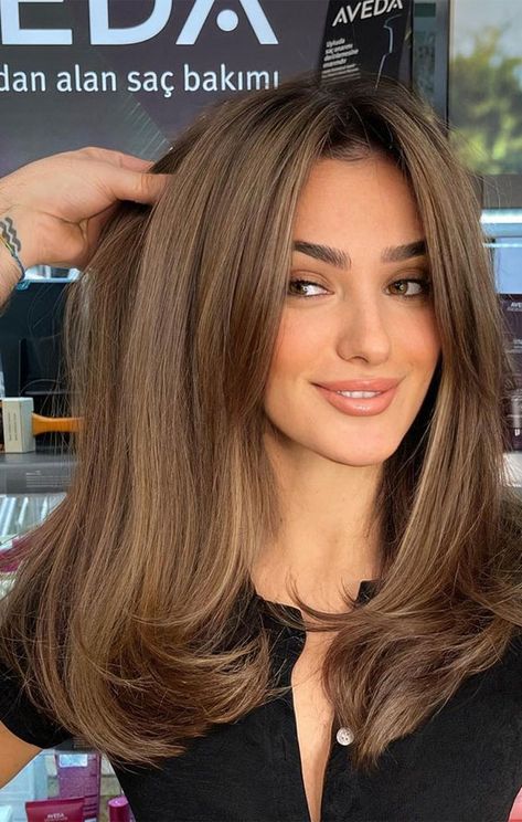 Europe Hair Color, Hair Color Ideas Global, Morena Hair Color Highlights, 2023 New Hairstyles, Brown Toffee Hair, Light Brown Hair 2023 Trends, Trending Hair Colour For 2023, Brown Hair For Morena, Global Balayage Hair