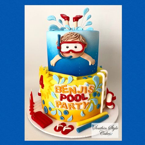 Pool Cake Ideas, Pool Party Cake Ideas, Pool Party Ideas For Kids, Kids Pool Party Birthday, Retro Pool Parties, Pool Party Cake, Swimming Pool Cake, Birthday Party Pool, Bridesmaid Things