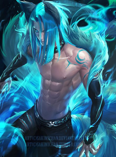 Blue fire fox (term 35) | Sakimi Chan on Patreon Sakimichan Art, Akali League Of Legends, Drawing Faces, Fantasy Male, Arte Fantasy, 판타지 아트, Daryl Dixon, Norman Reedus, Art Tutorial