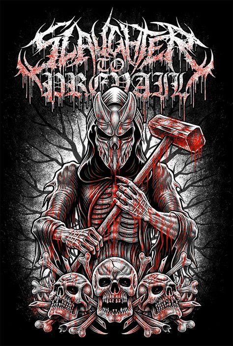 Slaughter To Prevail, Arte Heavy Metal, Metal Posters Art, Skeleton Artwork, Rock Poster Art, Bear Artwork, Heavy Metal Art, Skulls Drawing, Band Wallpapers