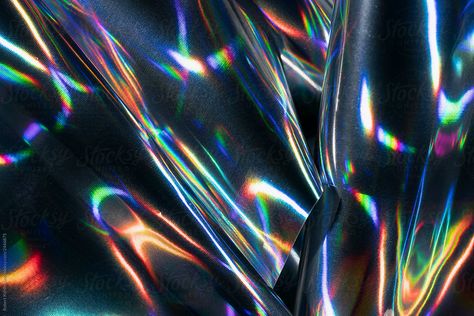 Reflection Of Light On Holographic Foils | Stocksy United Holographic Aesthetic, Reflection Of Light, Abstract Cityscape, Black Holographic, Football Illustration, Stock Portfolio, Futuristic Background, Love Wallpaper Backgrounds, Graphic Design Photoshop