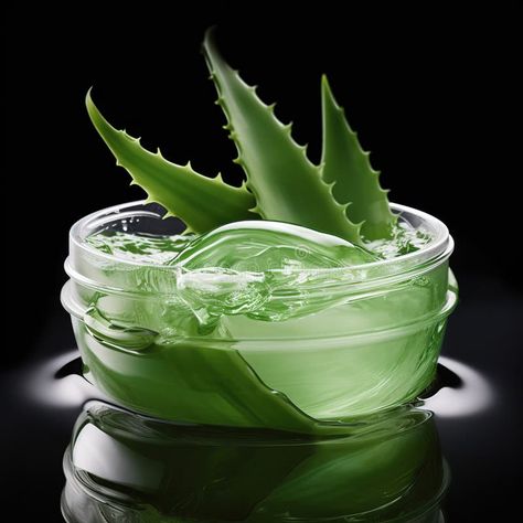 Aloe vera plant and moisturizer cream in jar on black background. Generative AI royalty free stock photos Aloe Vera Video, Aloe Vera Aesthetic, Aloe Vera Wallpaper, Aloe Vera Background, Aloe Vera Skincare Photography, Aloe Vera Gel Packaging Design, Aloe Vera Plant Photography, Aloe Vera Soothing Gel, Organic Aloe Vera Gel