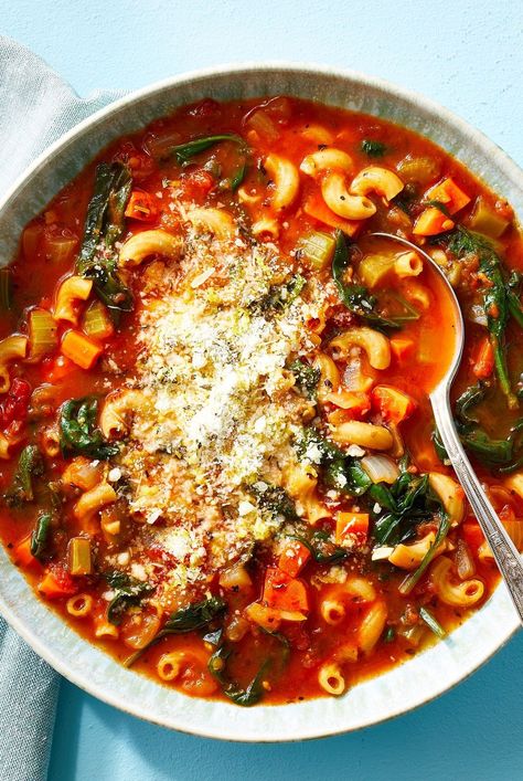 This hearty tomato Florentine soup has great tomato flavor from caramelized tomato paste and crushed tomatoes, with plenty of spinach that complements the flavors. #soups#chili#stews#souprecipes#healthysoup#healthyrecipes#comfortfood#dinner#dinnerideas#supperideas#dinnerrecipes#healthydinnerideas#healthydinnerrecipes Tomato And Spinach Soup, Mediterranean Tomato Soup, Tomato Broth Soup, Recipes With Crushed Tomatoes, Recipes With Tomato Paste, Spinach Tomato Soup, Tomato Based Soups, Stewed Tomatoes Recipe, Tomato Florentine Soup