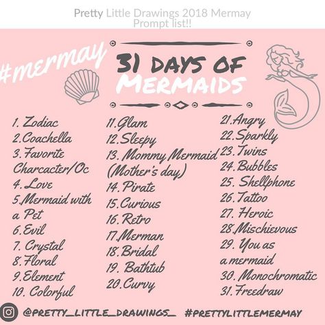 Hello Lovelies!!! As you can probably tell I’m really hyped for #mermay !! Even though we still have a couple weeks to go before we hit… Mermay Prompt 2023, Mermay Prompt 2024, Mermaid Writing Prompt, Mermaids Writing Prompts, Magical Jellyfish Drawing Tutorial, 30 Day Art Challenge, Character Design Challenge, Art Style Challenge, Drawing Ideas List