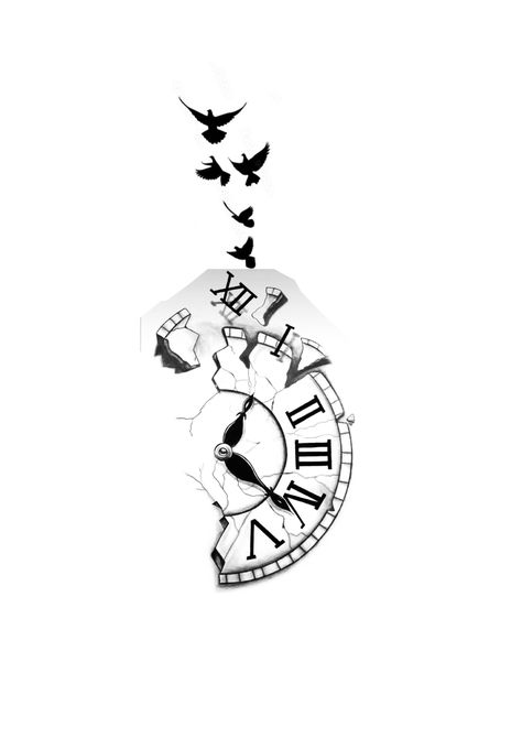 Time Piece Tattoos, Tattoo Ideas Time Clock, Half Clock Tattoo Design, Sand Clock Tattoo Minimalist, Clock Map Tattoo Design, Clock With Birds Tattoo Design, Clock Tattoo Design For Men, Jt Tattoo, Clock Rose Bird Tattoo Design