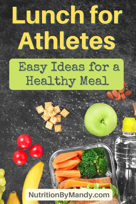 Lunch Ideas for Athletes Sports Day Lunch Ideas, Sports Tournament Lunches, Vegetarian Recipes For Athletes, Athlete School Lunch, Good Lunches For Athletes, Protein Lunches For Teens, Healthy Athlete Snacks, D1 Athlete Meal Plan, Meal Prep For Teenage Athletes