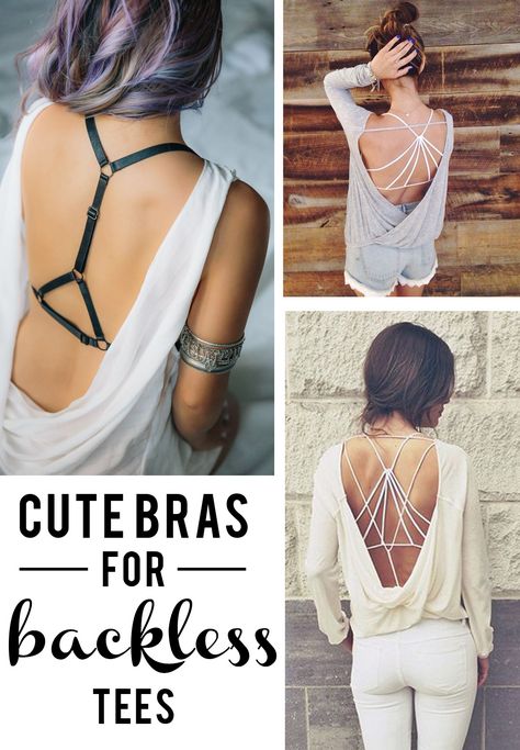 cute bras for backless tees Bra For Open Back Dress, Backless Dress Bra, Backless Bra Diy, Bras For Backless Dresses, Backless Outfit, Best Strapless Bra, Pretty Lace Dresses, Best Bra, Bridal Honeymoon