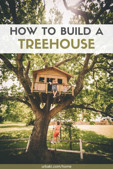 A treehouse is a dream not only for children but also for adults. Thinking of lazy days while reading a book or having a cold drink in a private and elevated paradise is paradise on earth. However, enjoying a carefree treehouse is only possible when the treehouse is solid and secure. This deck-style outdoor treehouse is safe, basic, and requires only one tree. Difficult and unknown tree engineering is kept to a minimum because the weight of the platform is fully supported by four posts... Tree Platforms For Adults, Outdoor Treehouse, Treehouse Plans, Having A Cold, Backyard Cabin, Treehouse Masters, Building A Treehouse, Tree House Plans, Hubba Bubba