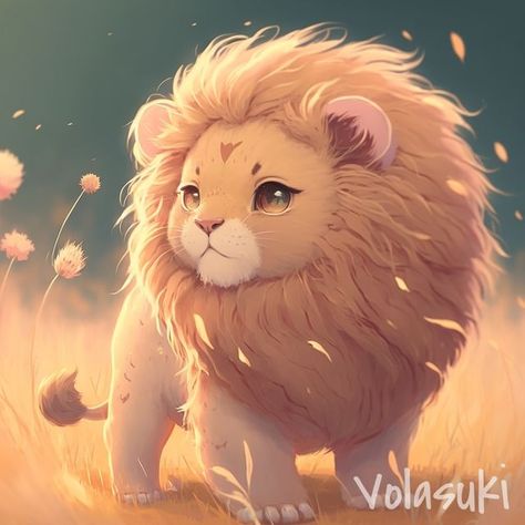 Anime Lion, Animation Drawing Sketches, Lion Illustration, Lion Drawing, Lion King Art, Lion Wallpaper, King Of The World, Cute Kawaii Animals, Cute Animal Illustration