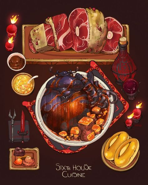 Fictional Food Art, Fantasy Food Drawing, Fantasy Food Ideas, Fantasy Food Art, Skyrim Food, Magic Food, Monster Food, Fantasy Food, Pancake Art