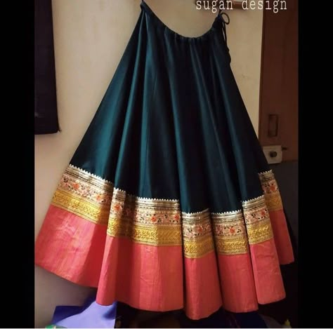 Green Chaniya Choli Color Combos, Plain Chaniya Choli, Lehenga Designs Latest, Lehenga Saree Design, Lehenga Designs Simple, Half Saree Designs, Choli Designs, Long Dress Design, Saree Designs Party Wear