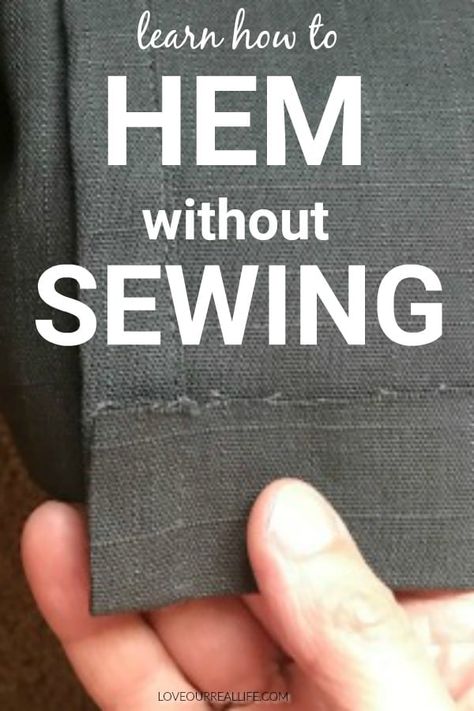 Hem Without Sewing, Hemming Curtains, Hem Curtains, How To Hem Curtains, Curtains Without Sewing, Curtain Rings With Clips, Original Hem, No Sew Curtains, Straight Pins