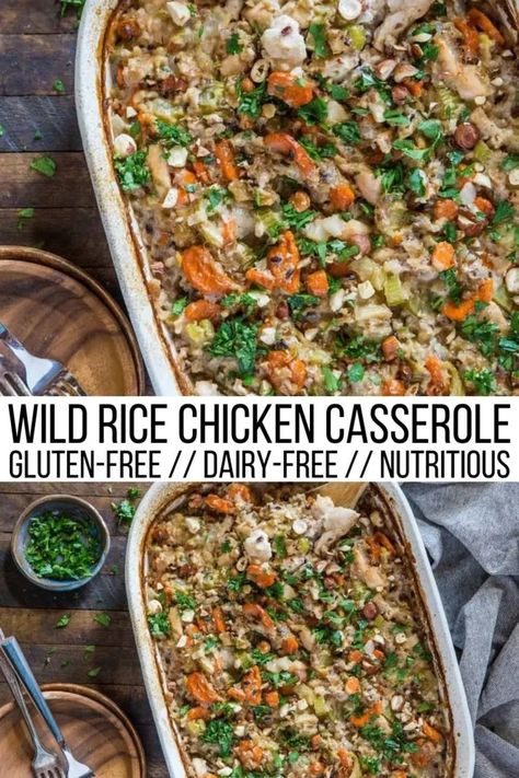 Prep Dinner For The Week, Wild Rice Chicken Casserole, Rice Chicken Casserole, Dinner For The Week, Gluten Free Casserole Recipes, Meal Prep Dinner, Chicken Wild Rice Casserole, Gluten Free Casserole, Healthy Chicken Casserole