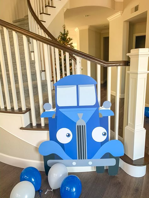 Little Blue Truck Fall Birthday Party, Truck Theme First Birthday, Little Blue Truck 3rd Birthday Party, Little Blue Truck Birthday Party Food, Little Blue Truck First Birthday Party, Little Blue Truck 1st Birthday Party, Little Blue Truck Party Favors, Little Blue Truck Pumpkin, Little Blue Truck Birthday Party 1st