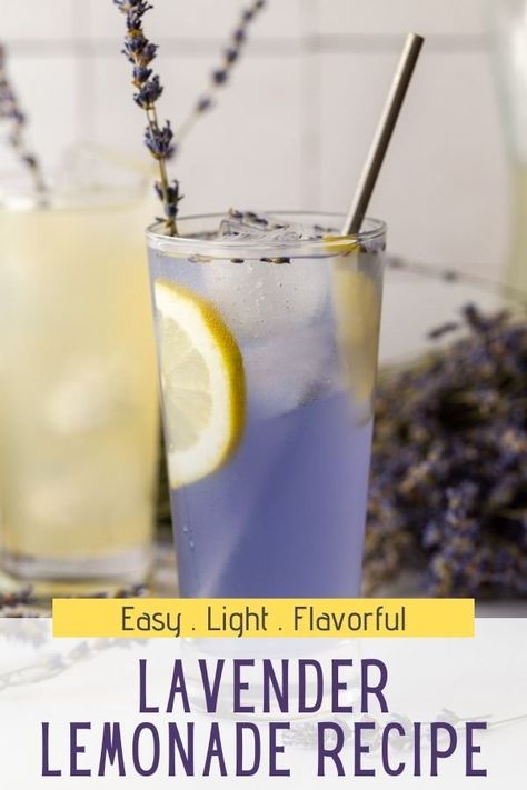 This delicious Lavender Lemonade is a simple, yet refreshing combination of water, lemon juice, fresh lavender and simple syrup. Icy cold and totally refreshing, homemade lemonade is absolutely the BEST way to beat the heat! It's the ultimate summertime drink with a fun twist! Lavender Lemonade Recipe, Lavender Drink, Fun Summer Drinks, Lavender Recipes, Water Lemon, Drink Garnishing, Lavender Syrup, Fresh Lavender, Summertime Drinks