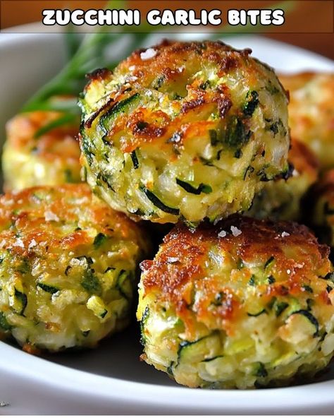 Squash And Zucchini Appetizers, Zucchini Energy Balls, Appetizers With Zucchini, Zucchini Balls Air Fryer, Zucchini Latkes Recipe, Finger Food Veggies, Zucchini Bites Recipes, Zucchini Sticks Baked, Zucchini Garlic Bites Recipe