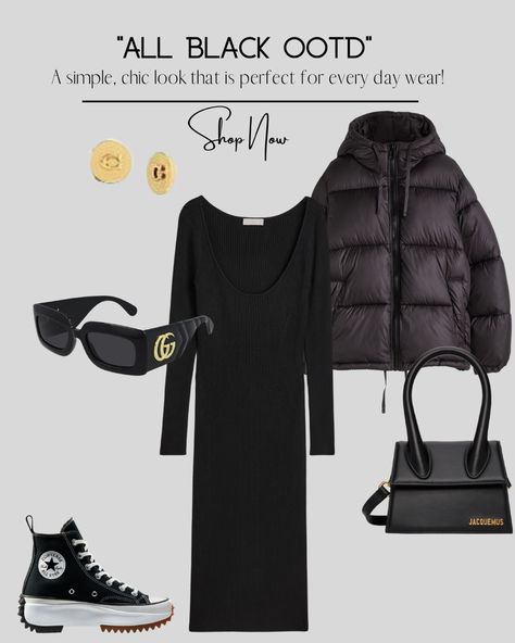 All Black Ootd, Black Ootd, Ootd Inspo, All Black, Style Guides, All Star, Shop Now, Ootd, Shop My