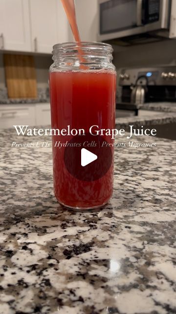 Keshia | Juiceologist🍋 on Instagram: "Watermelon Grape Juice😍  Recipe:  1 small watermelon (seeded if available)  1lb of Red or Black grapes (seeded if available)  Makes about 48+ oz depending on watermelon size   This juice tastes sooooo good🤤 If SEEDED watermelon & grapes are available use those but the seedless juices are beneficial as well!☺️  A few benefits: Help prevent migraine headaches  help manage your blood sugar levels Helps muscle soreness  Protects joints from inflammation  prevent urinary tract infections (UTIs) Hydrate your body & skin  #juice #juicing #hydrate" Grapes Juice Recipe, Seeded Watermelon, Grape Juice Recipe, Skin Juice, Natural Smoothies, Fruit Juice Recipes, Juice Cleanse Recipes, Migraine Prevention, Just Juice