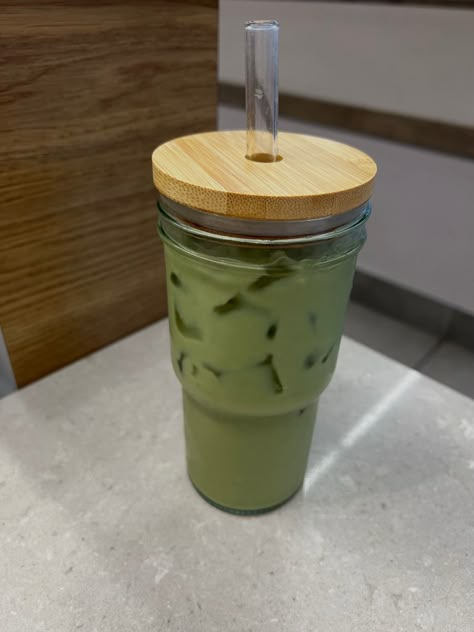 Matcha Boba Tea Aesthetic, Matcha Cup, Matcha Glass Cup, Iced Coffee And Matcha Aesthetic, Matcha Frappe Aesthetic, Japanese Matcha Tea Aesthetic, Hydration Station, Matcha Drink, Reusable Coffee Cup