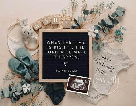 Christian Gender Reveal, Religious Baby Announcement, Mexican Baby Announcement, Pregnancy Announcement Bible Verse, Biblical Pregnancy Announcement, Expecting Baby Announcement Ideas, Pregnancy Announcement After Loss, Unplanned Pregnancy Announcement, May Baby Announcement