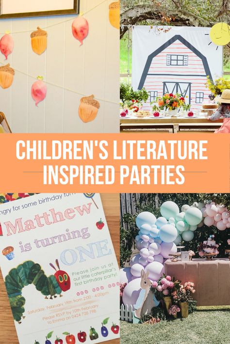 What do you get when you cross parties with classic children’s literature? Pure magic! I’ve been wanting to put this blog post together with a while, but have been waiting for the perfect parties to come up! Finally, I’ve found them. Thus, here are our favourite children’s book party theme ideas. Book Inspired Birthday Party, Book Themed Birthday Party Childrens, Children’s Book Birthday Party, Literary Birthday Party Ideas, Book Theme 1st Birthday Party, Kids Book Themed Party, Storybook 1st Birthday Party, Book Birthday Party Theme Kids, 1st Birthday Book Theme