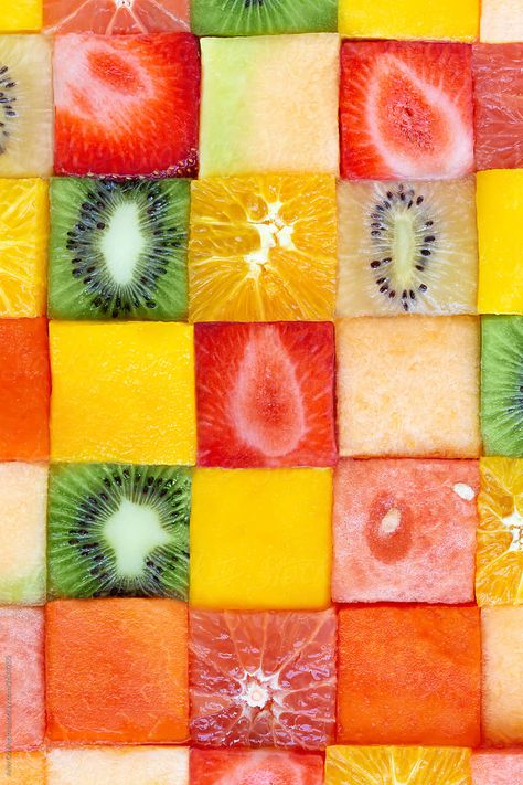 Fresh organic fruit cut into cubes making a striking colorful background. Fruit Stock Photo, Fruit Cubes, Fruit Background, Graphics Sketchbook, Photo Cubes, Fruits Photos, Photo Layers, Fruit Photography, Logo Project