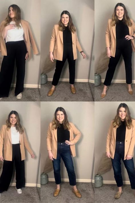 Ways I’d style a neutral blazer for work this spring! I wore outfit # 1 today. Use code UNFILTEREDLIFEXSPANX for $ off spanx work pants (the comfiest pants I own) Smart casual, business casual, business professional, neutral blazer, smart casual, trousers, midsize size 12 Midsize Smart Casual, Blazer Smart Casual, Smart Casual Trousers, Neutral Blazer, Spring Nail Trends, Perfect Pant, Smart Casual Outfit, Comfy Pants, Business Professional