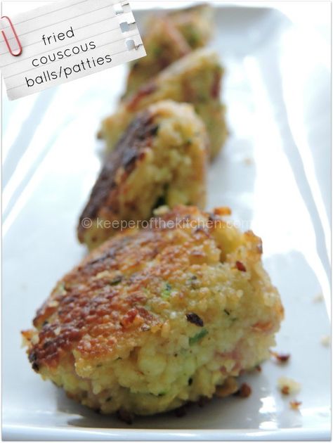 Ever wondered what to do with leftover couscous? How about couscous patties/balls Fried Couscous Balls, Couscous Dessert Recipes, Recipes Using Leftover Couscous, Leftover Couscous Recipes, Fried Couscous, Couscous Patties, Leftover Couscous, Making Couscous, Unusual Recipes