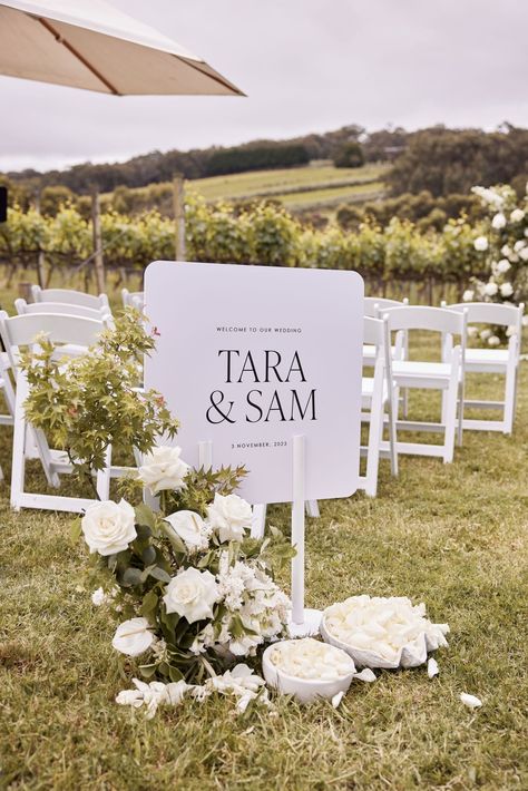 Welcome sign with a view 🍃 We love a 600mm square welcome sign to change things up from the usual A1 size! This size is also great for outdoor venues that are known to be windy. You can make it freestanding on the ground or hire one of our slot stands to give it a little height. Taking custom stationery and signage bookings for April onwards. Or purchase from our online store at anytime 🪄 _____________________ info@ateliercreativeau.com ateliercreativeau.com * * * #customsignage #wedding... Square Welcome Sign, Signage Florals, Custom Signage, Wedding Stylist, Outdoor Venues, Custom Stationery, Wedding Signage, On The Ground, Bespoke Design