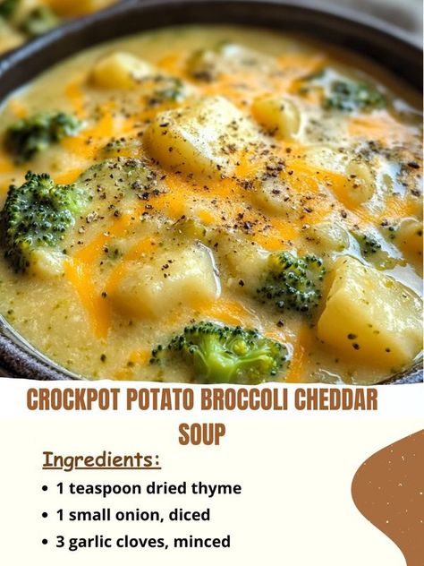 Recipes Own Pro Broccoli Soup Crockpot, Potato Broccoli Cheddar Soup, Broccoli Potato Soup Recipes, Crockpot Potato, Cheesy Broccoli Soup, Broccoli Potato Soup, Potato Broccoli, Broccoli And Potatoes, Cheddar Potatoes