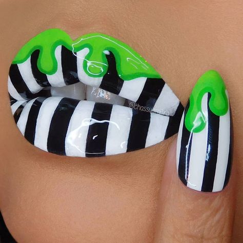 @glamvicecosmetics shared a photo on Instagram: “🖤💚🤍Now, let's turn on the juice and see what shakes loose. 🤍💚🖤 @Chassydimitra does it again with this amazing #lipart using our Skate Date…” • Oct 14, 2020 at 11:04pm UTC Cool Lips, Gel Nails Designs, Pop Art Lips, Art Lips, Lip Tips, Cake Liner, Nails Healthy, Acrylic And Gel Nails, Lips Art