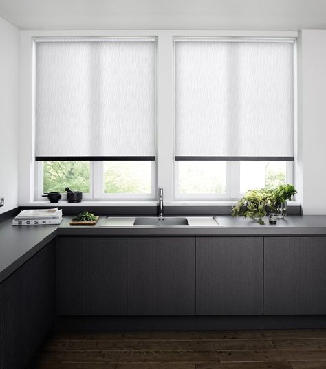 Kitchen Blinds Black, White Roller Blinds, Ikea Blinds, Cortina Roller, Cheap Blinds, Patio Blinds, Modern Blinds, Living Room Blinds, Bedroom Blinds