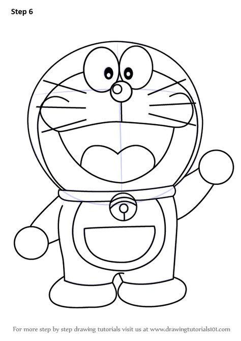 Learn How to Draw Doraemon (Doraemon) Step by Step : Drawing Tutorials Cartoon Pencil Drawing, Cartoon Art Drawing, Disney Character Drawings, Disney Drawings Sketches, Cartoon Drawing Tutorial, Easy Cartoon Drawings, Doraemon Cartoon, Disney Art Drawings, Drawing Step