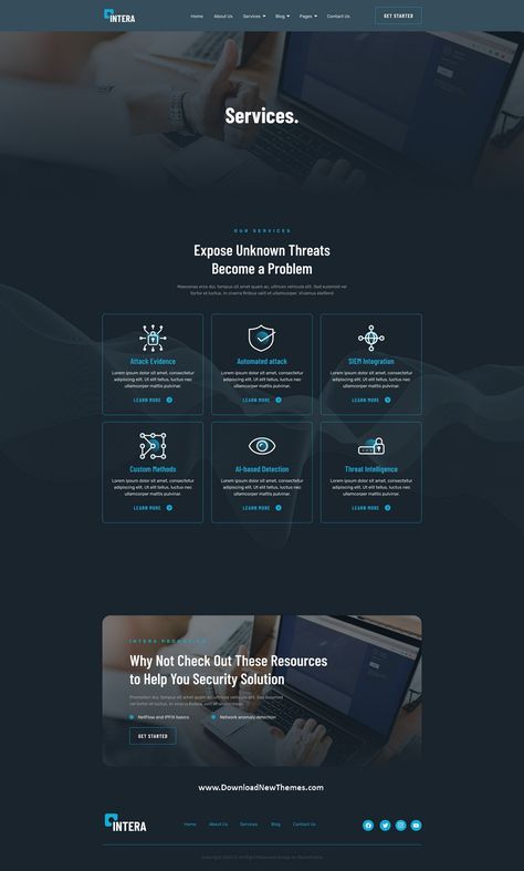 Intera - Cyber Security Figma Template Security Company Website Design, It Solutions Website Design, Technology Website Design, Security Website, Technology Websites, Great Website Design, Technology Website, Business Web Design, Web Security