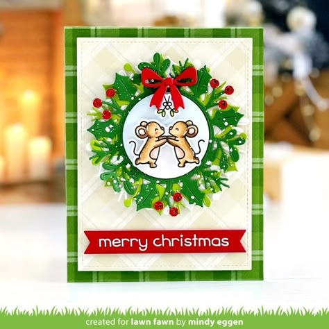 Lawn Fawn Christmas Cards, Lawn Fawn Christmas, Snowman Tags, Lawn Fawn Blog, Holly Wreath, Lawn Fawn Cards, Christmas Scrapbook, Xmas Ideas, Lawn Fawn