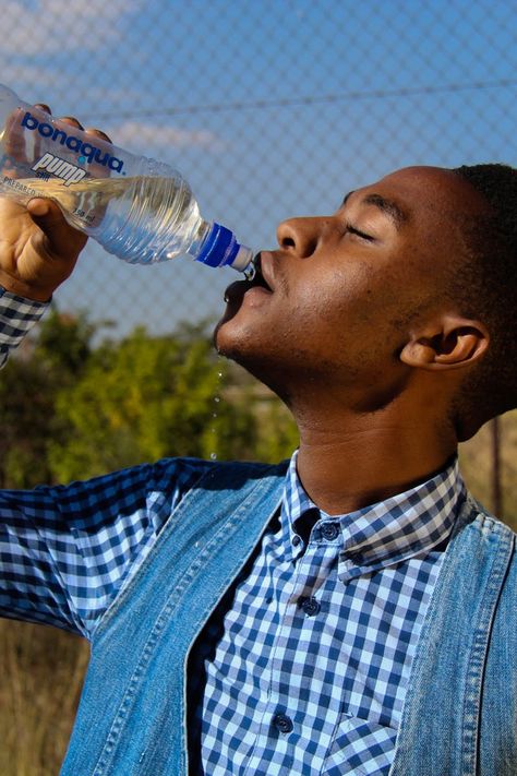 Photography of A Man Drinking Water Drinking Water Images, Drinking Water Reference, Drinking Juice Pose, Person Drinking Water, Drinking Water Photography, Drinking Pose Reference, Bhola Baba, Liquid Iv, Man Water